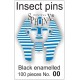 01.20 - Entomologické špendlíky černé č.00, délka 39 mm, průměr 0,30 mm