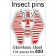 Insect pins white - size 000