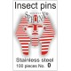 02.10 - Insect pins white - size 0