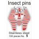 Insect pins white - size 5