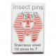 Insect pins white - size 7