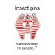02.07 - Épingles entomologiques inox N°7, longueur 52mm, diamètre 0,70mm