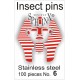 Insect pins white - size 6