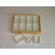06.17 - Entomological wooden box 30x40x6 cm (natural alder) without filling for CARTON UNIT SYSTEM, glass lid