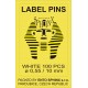 Label pins white - packing of 100 pieces
