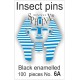 01.061 - Insect pins black - size 6A, length 45 mm, diameter 0.60 mm
