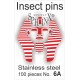 02.061 - Insect pins white - size 6A, length 45 mm, diameter 0.65 mm