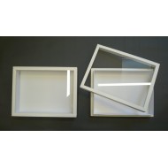 05.406 - Box with glass lid 40x43x6 cm - white