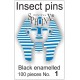 01.01 - Épingles entomologiques noires N°1, longueur 39mm, diamètre 0,40mm