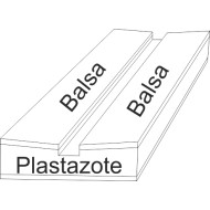 07.501 - Plastazote setting boards with balsa - span 4 cm, length 30 cm, groove 4 mm