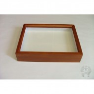 06.211 - Entomologická krabice celodřevěná, olše mořená (mahagon) - 18x23x6 cm