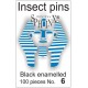 Insect pins black - size 6