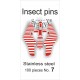 Insect pins white - size 7