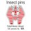 02.061 - Insect pins white - size 6A, length 45 mm, diameter 0.65 mm